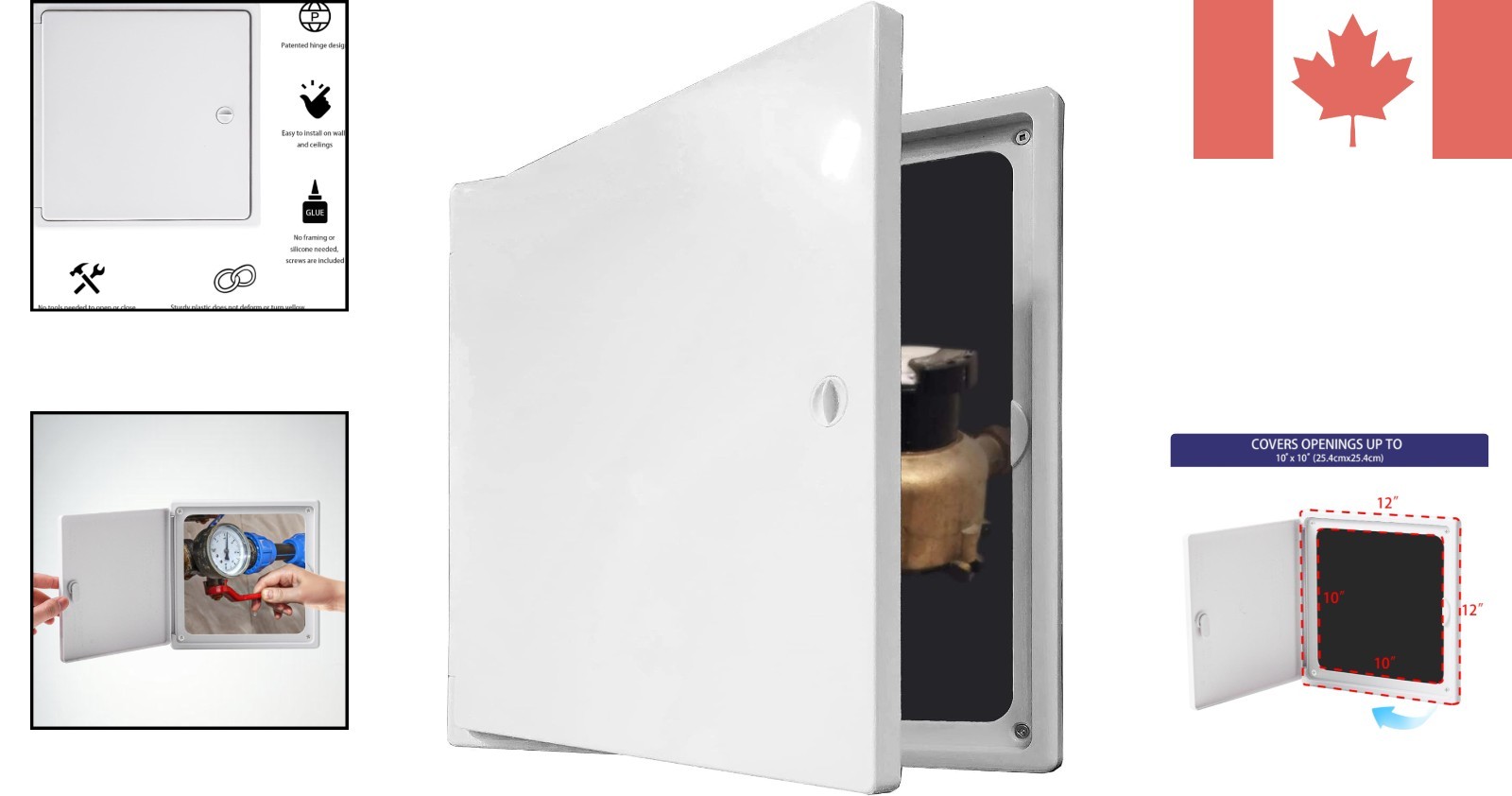 Durable White 12x12 Access Panel with Door for Plumbing & Electrical Access