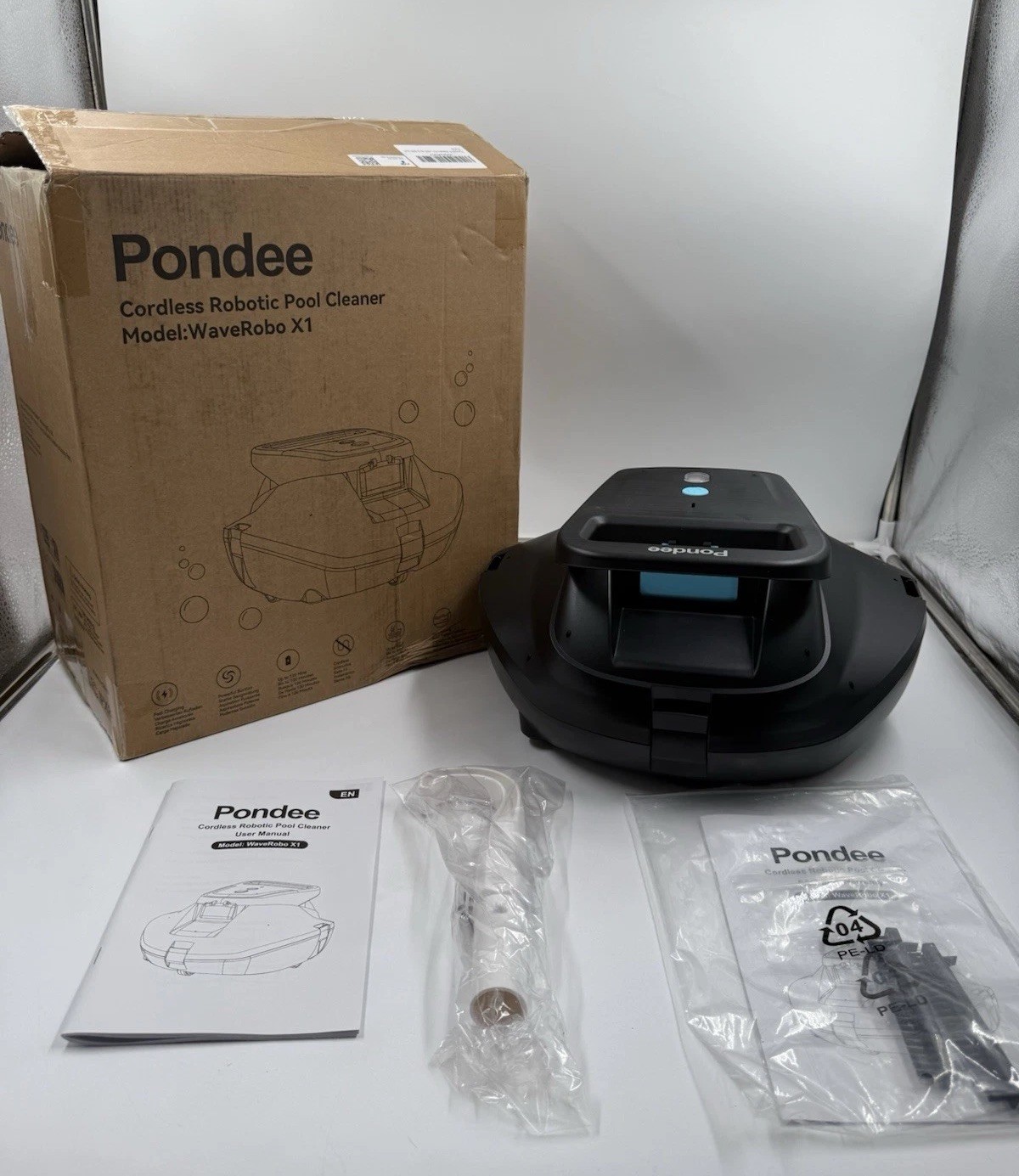 Poundee X1 Robotic Pool Vacuum Cordless Pool Cleaner With 120mins No Charger