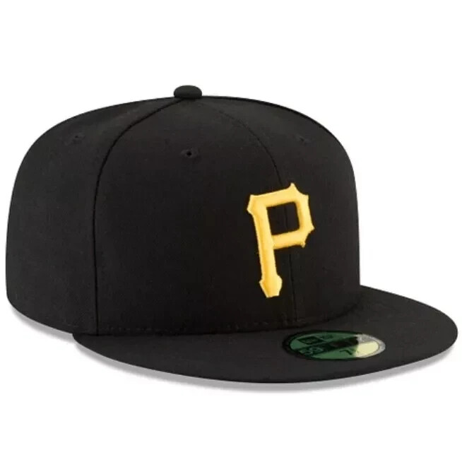 NEW Men's Pittsburgh Pirates Black 59FIFTY Fitted Hat 5950 Cap