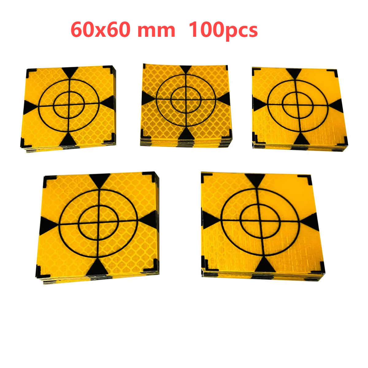 100 PCS REFLECTOR SHEET 60X60MM REFLECTIVE TAPE TARGET (YELLOW )