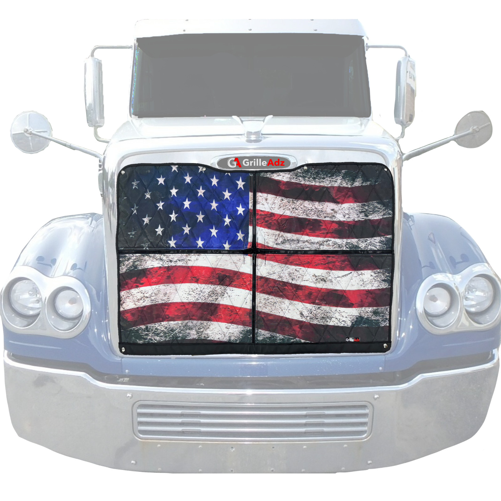 Fits FL Coronado - Quilted Winter Front Grille Cover Flag Design (Check Pic #2)