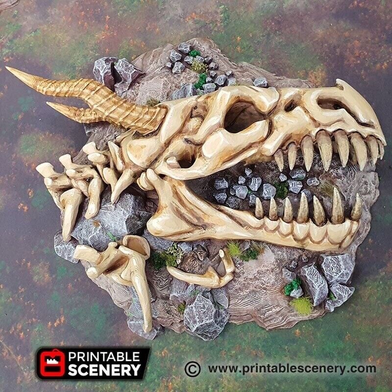 Dragon Graveyard Terrain, Scatter Terrain, Dungeon Master, Bone, (28mm)