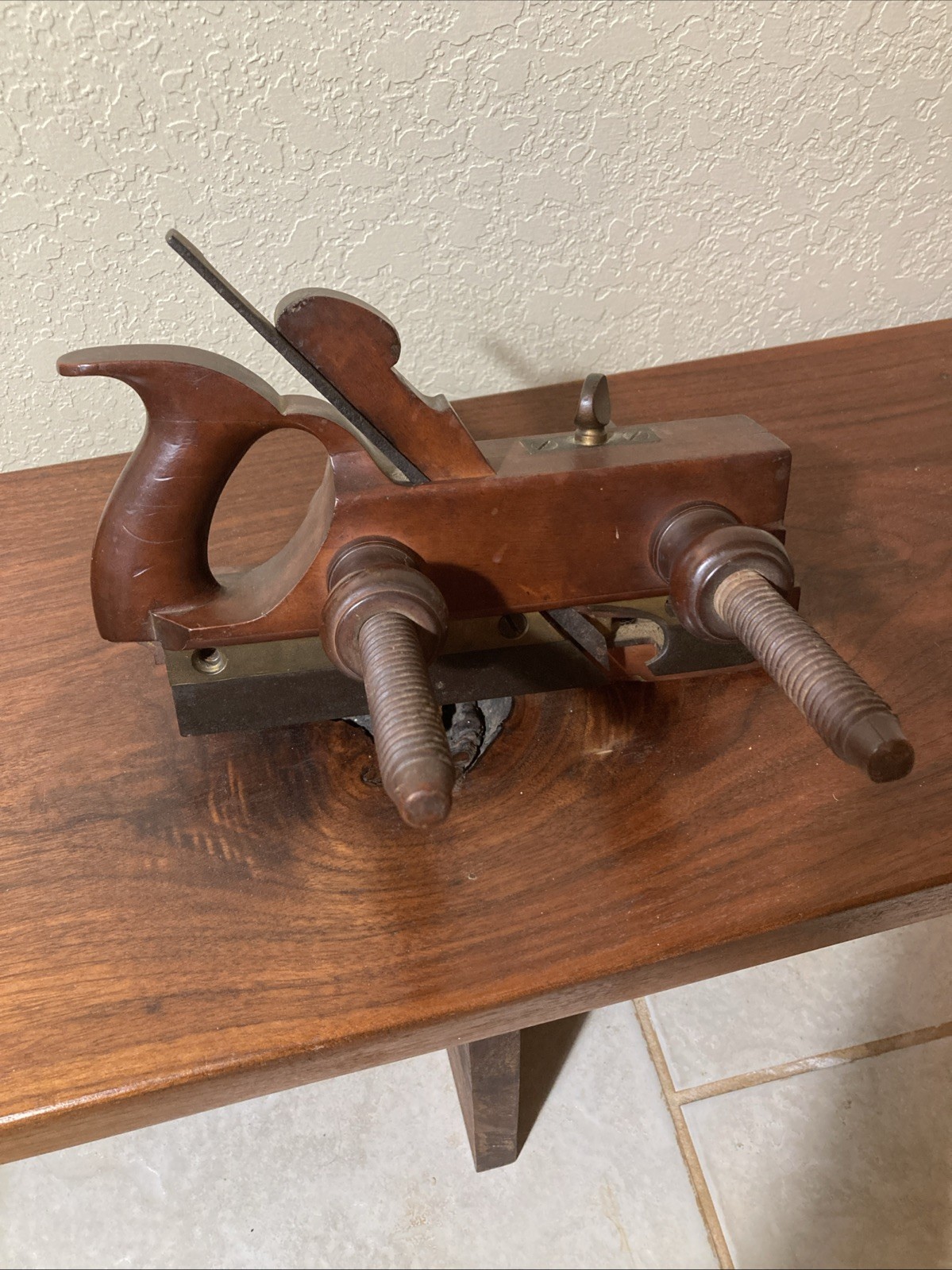 Antique Wooden Screw-Arm Plow Plane