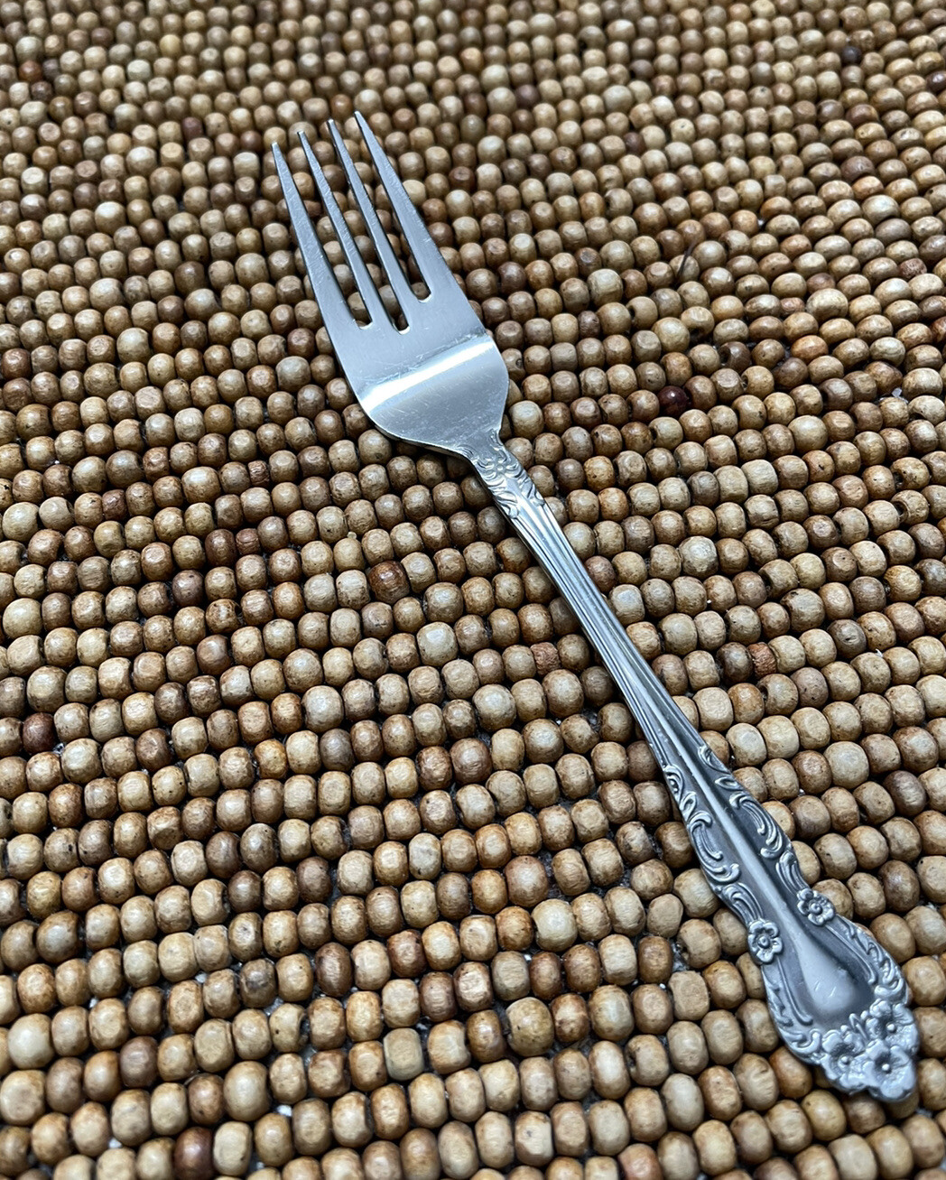 Ekco Eterna Stainless BEAUMONT Floral Black SALAD FORK 6.5”