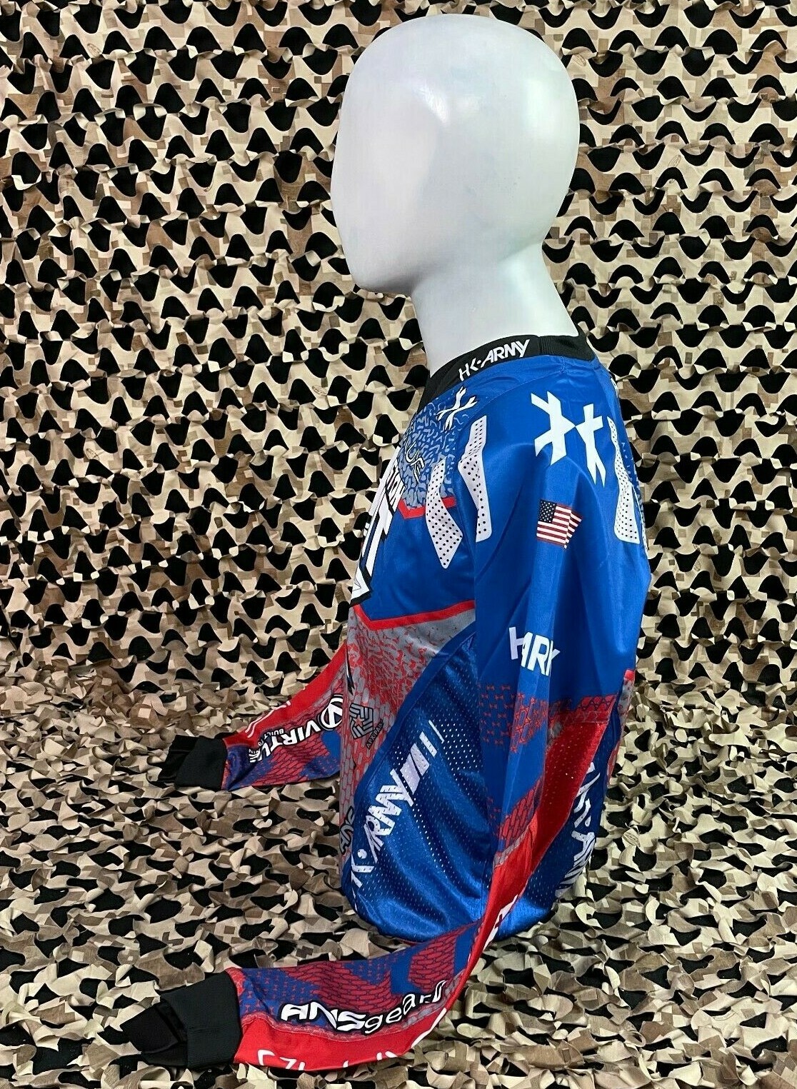 NEW HK Army Freeline Paintball Jersey - Houston Heat Away - Blue/Red - 2XL