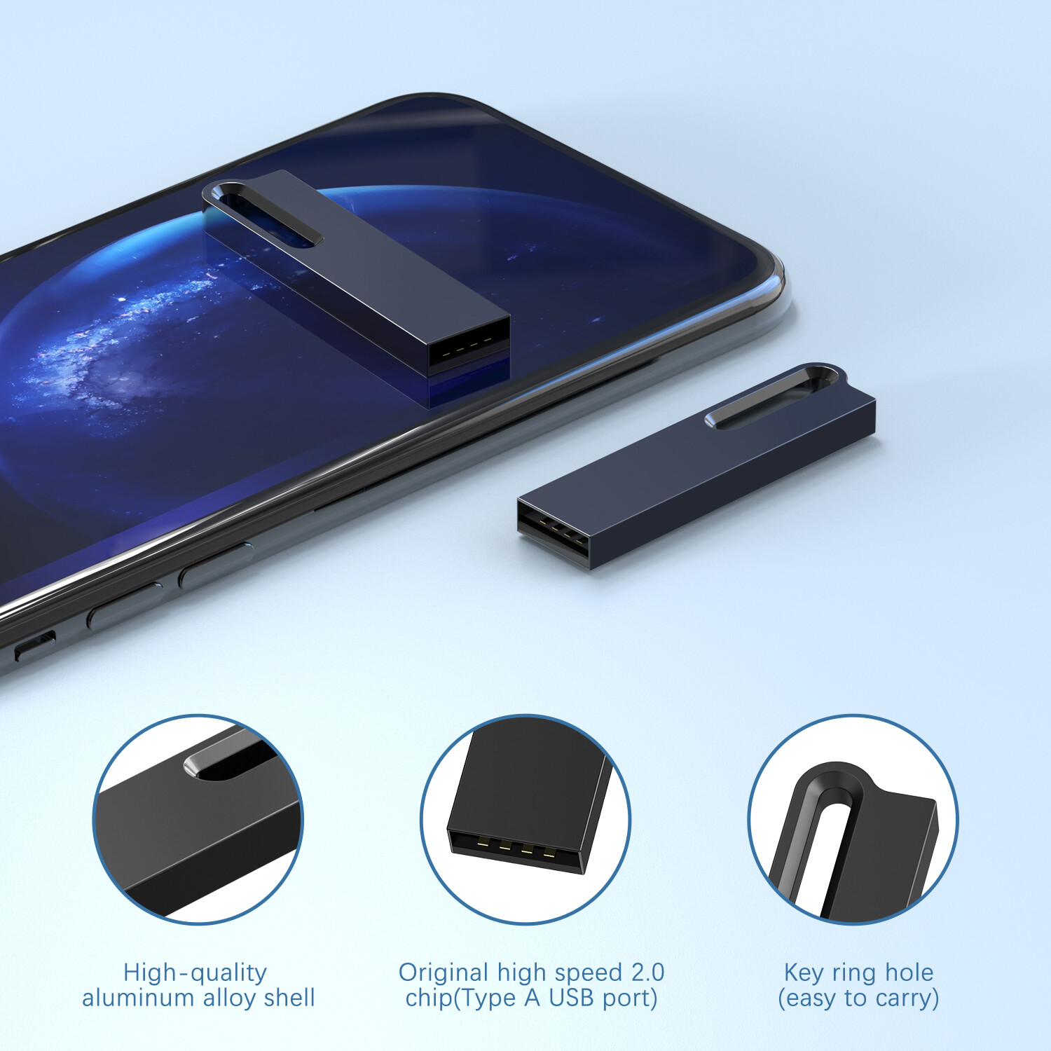 High-Speed 64GB Metal Mini USB 3.0 Memory Stick