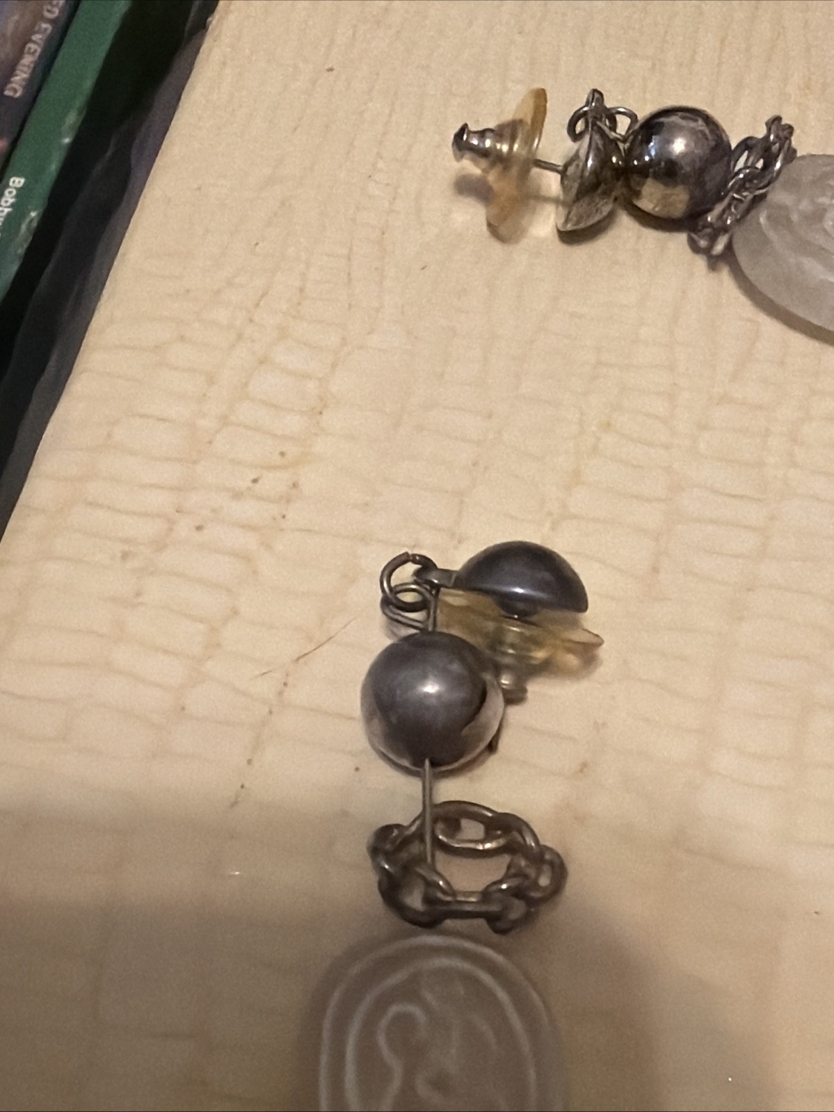 Frosted Lucite Statement Drop Earrings