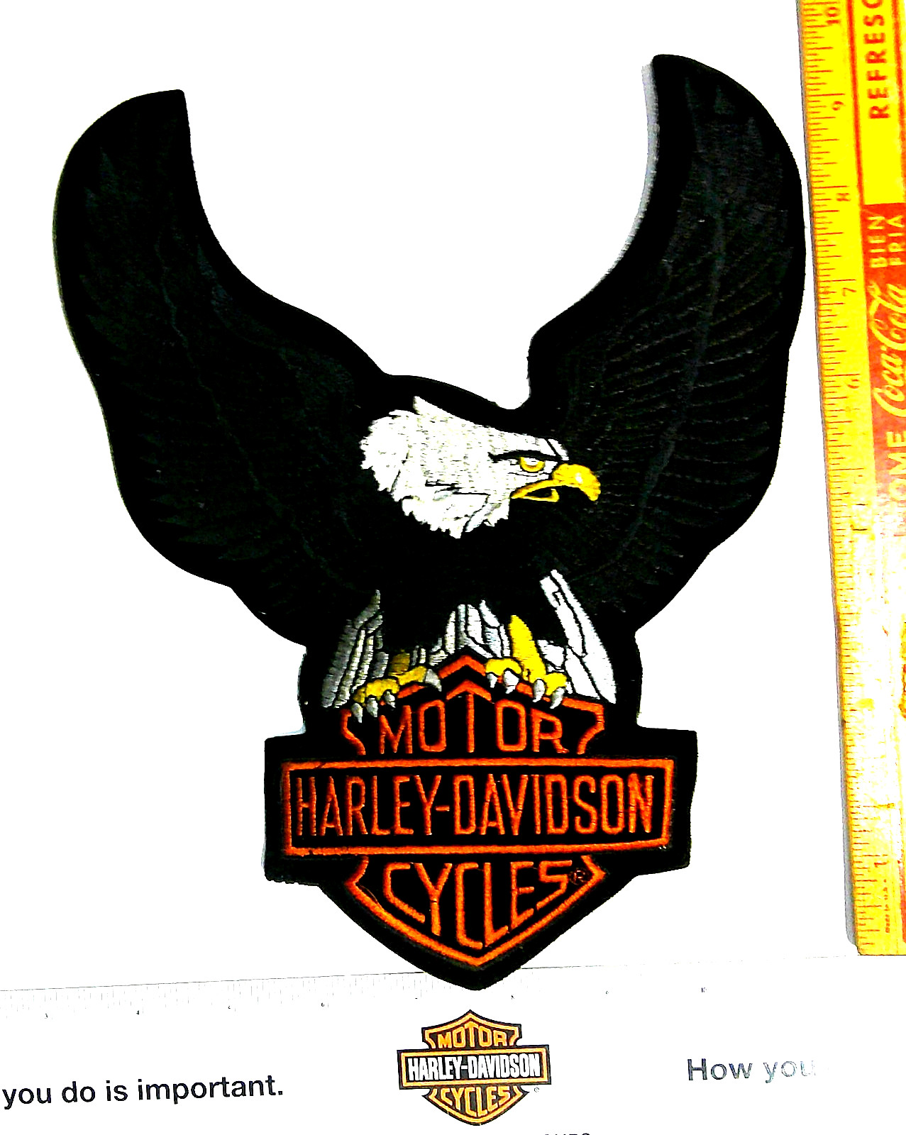 Harley back patch large Eagle collectible HD motorcycle biker emblem memorabilia
