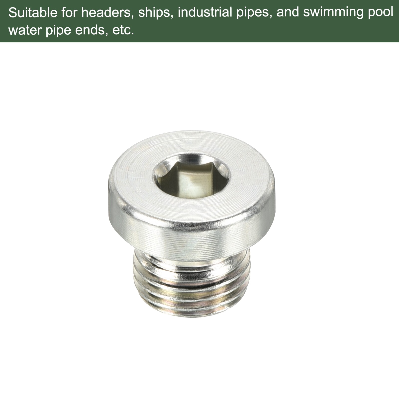 3 Pcs M10 x 1 Male Thread Internal Hex Head Socket Pipe Fitting Plug (Silver)