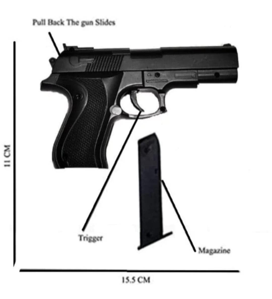 Shivraj Kids Toy Pistol with 6mm Plastic BB Balls Spring Action Age 8+