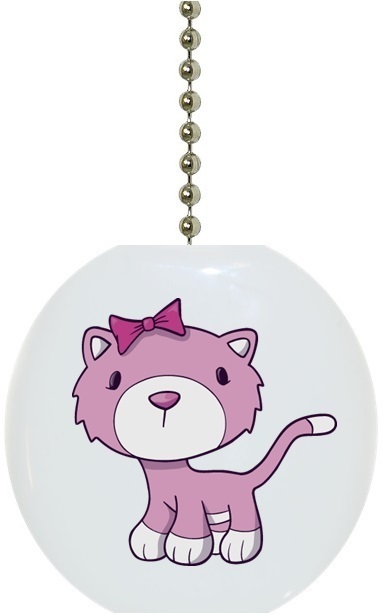 Pink Kitten Solid CERAMIC Ceiling Fan Light Lamp Pull