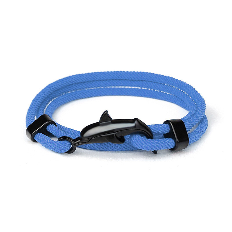 Dolphin Milan Cord Nylon Rope Wrap Bracelet for Men and Women 21 Inches