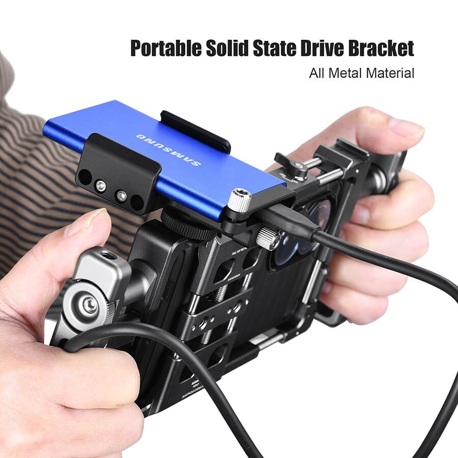 SUNWAYFOTO Mount Bracket Holder for Samsung T5 SSD,Compatible with Camera Cage