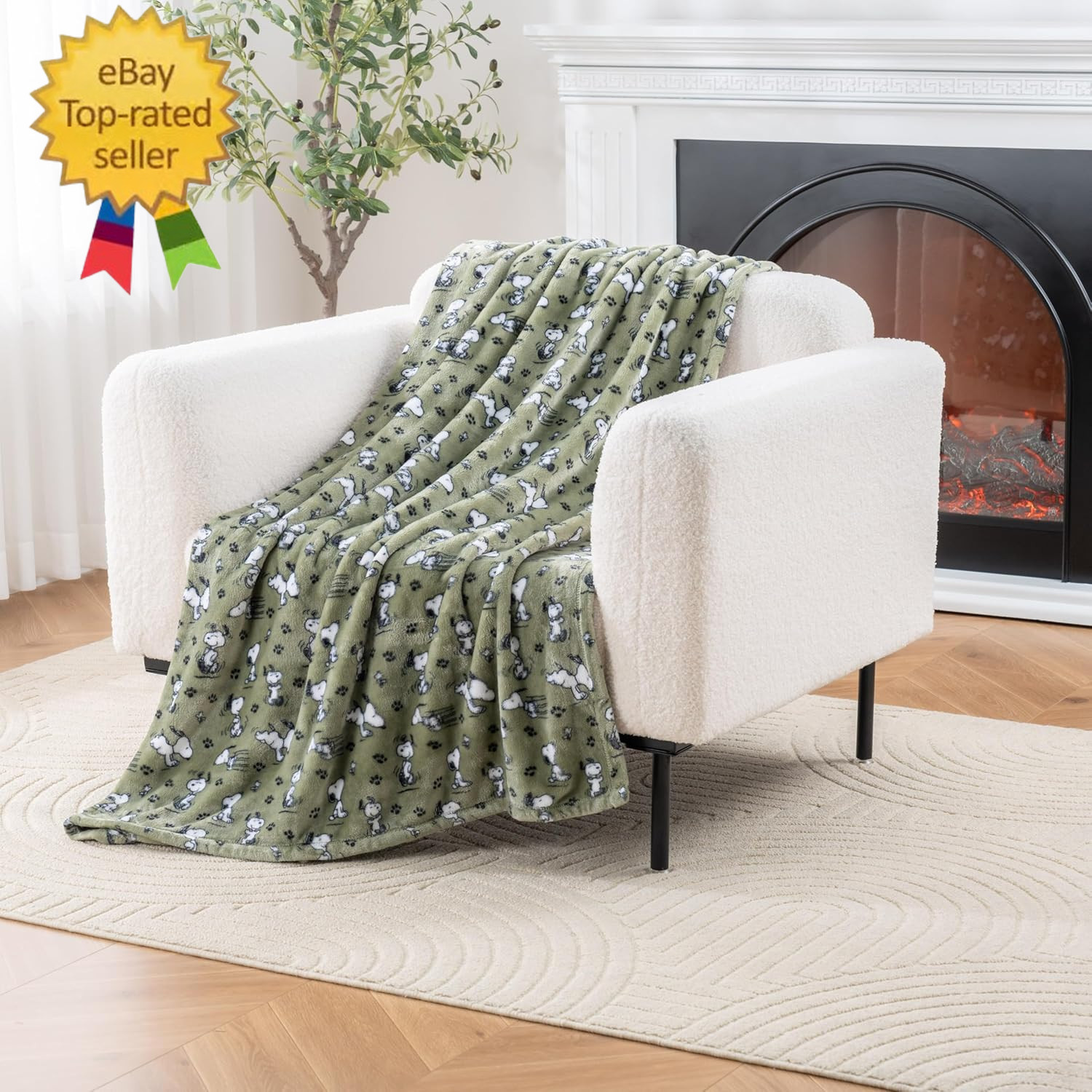 Peanuts Velvetloft Cute Character Snoopy Plush Throw Blanket,Peanuts Poses and P