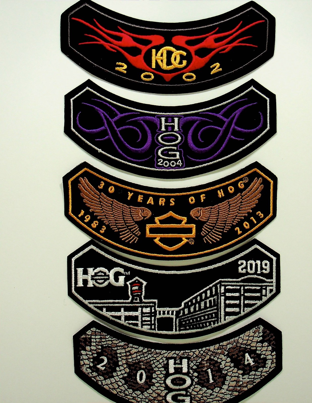 Five Collectable Harley Davidson Hog Patches -KK-56