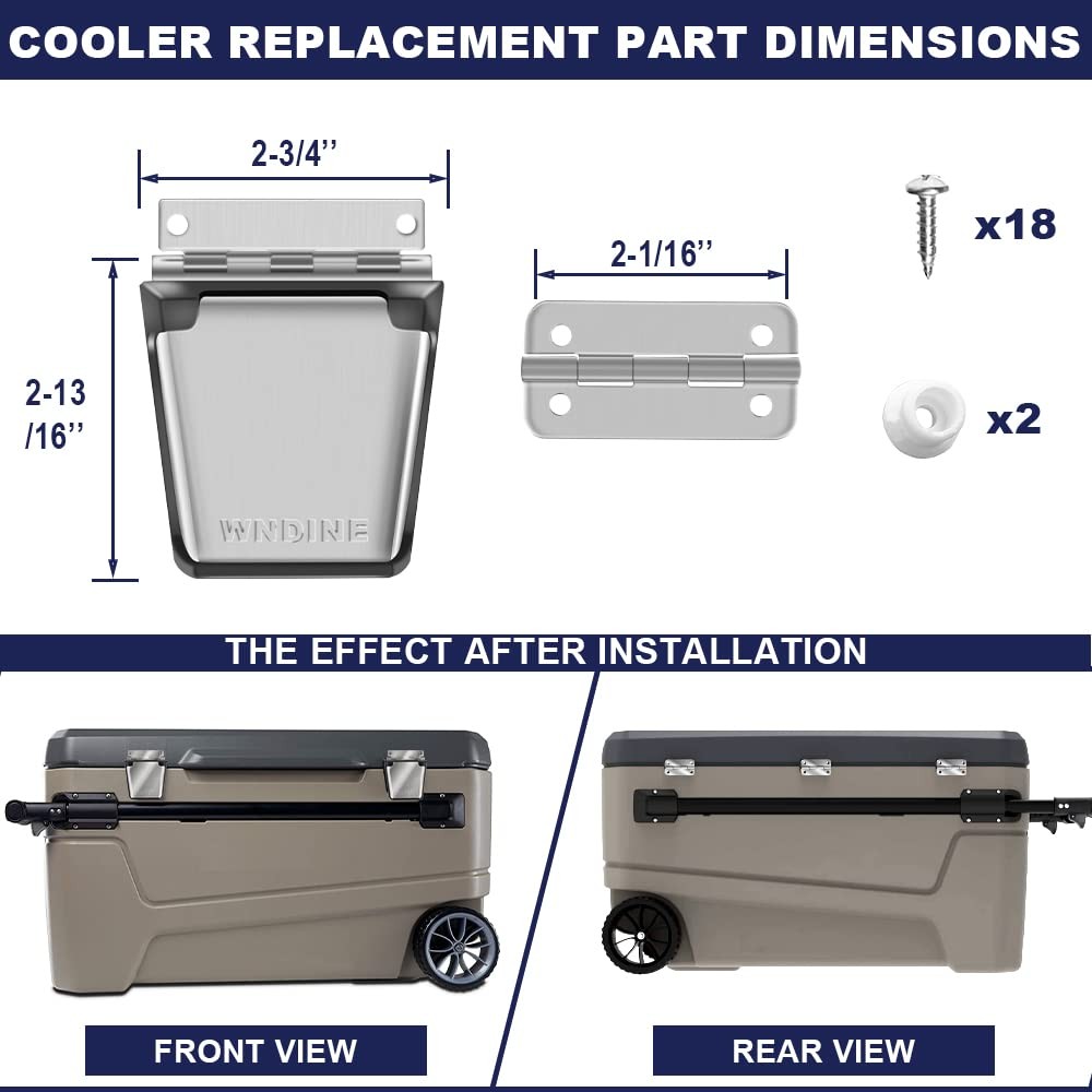 Cooler Stainless Steel Hinge & Latch Set For Igloo Cooler Replacement