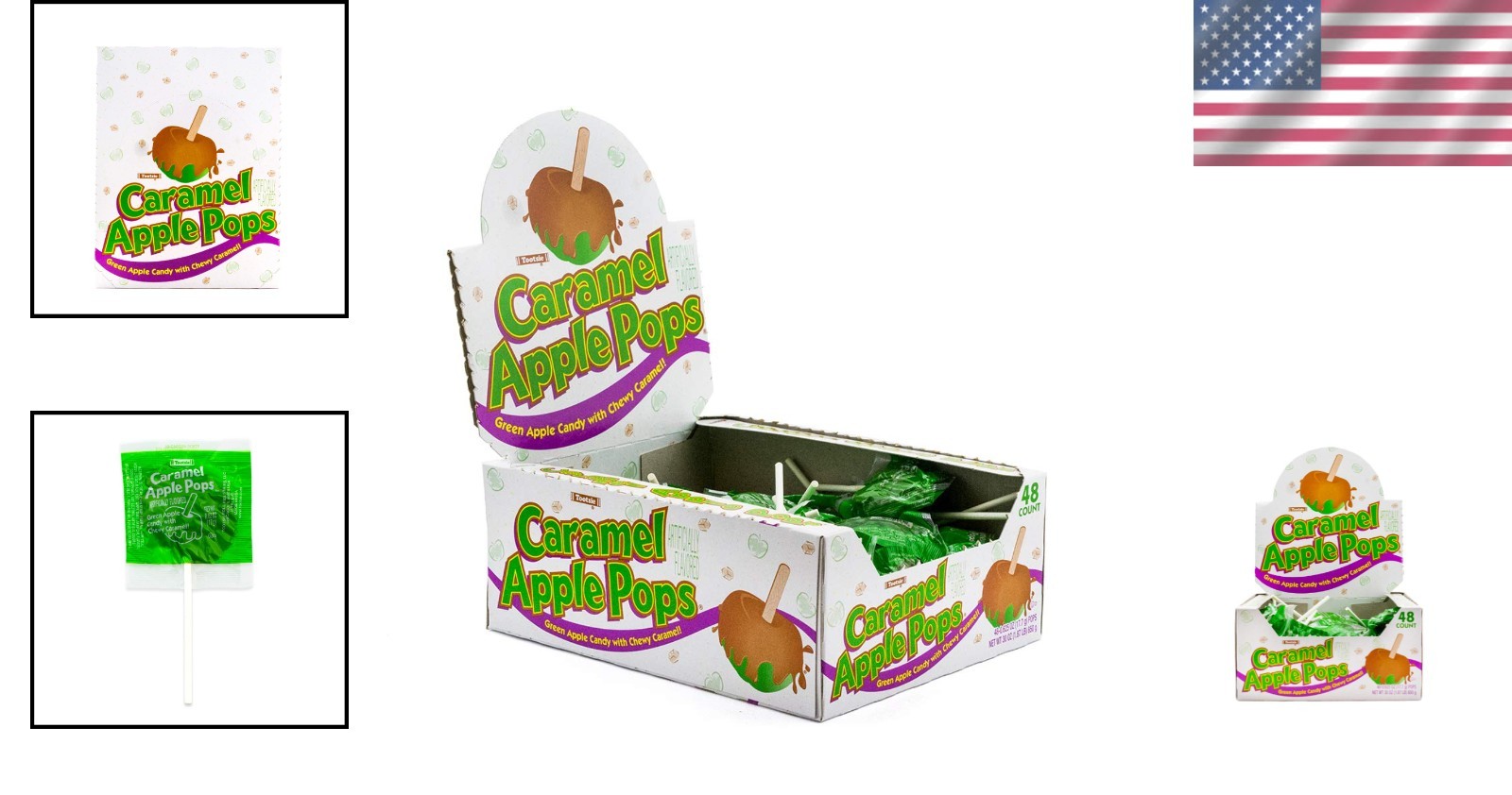Indulgent Caramel Apple Pops - 48 Count Gourmet Candy, Perfect for All Ages