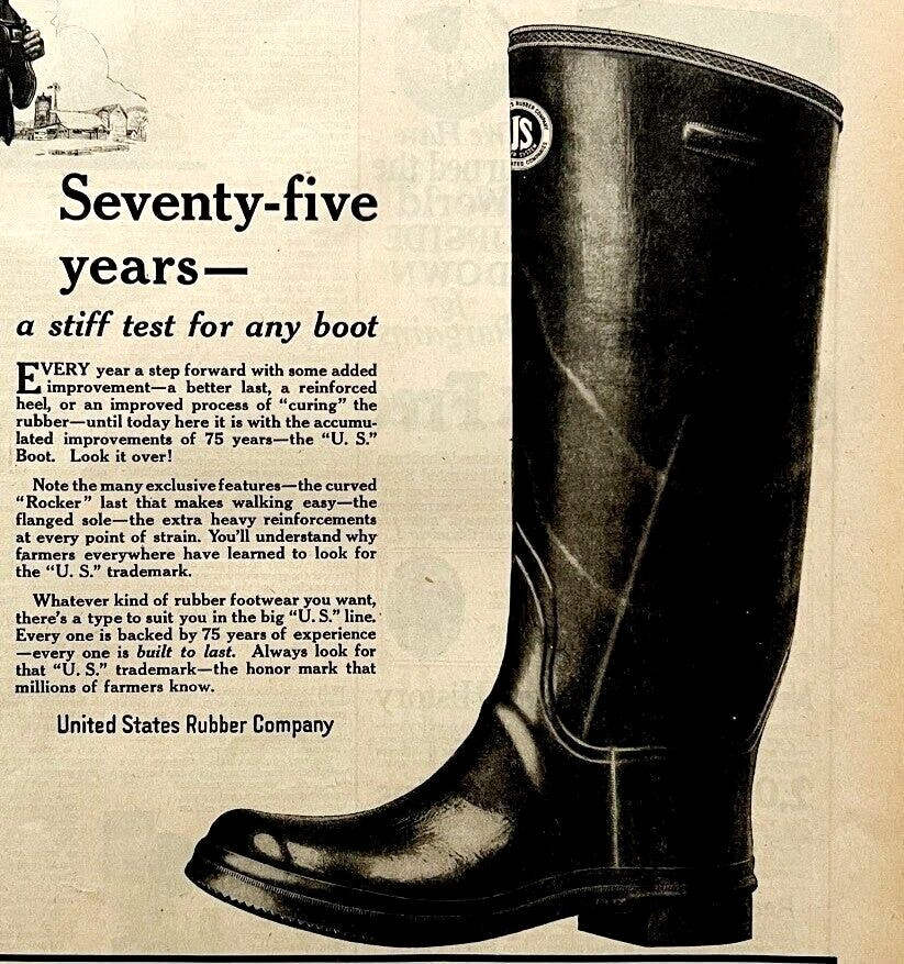 1922 United States Rubber Company Boots XL Advertisement Footwear 14 x 10.5"
