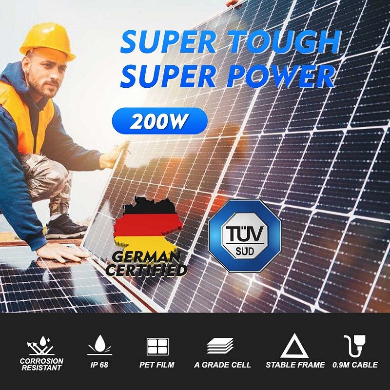200W 12V Solar Panel 9BB Monocrystalline Solar Module Solar Panels for Home Roof