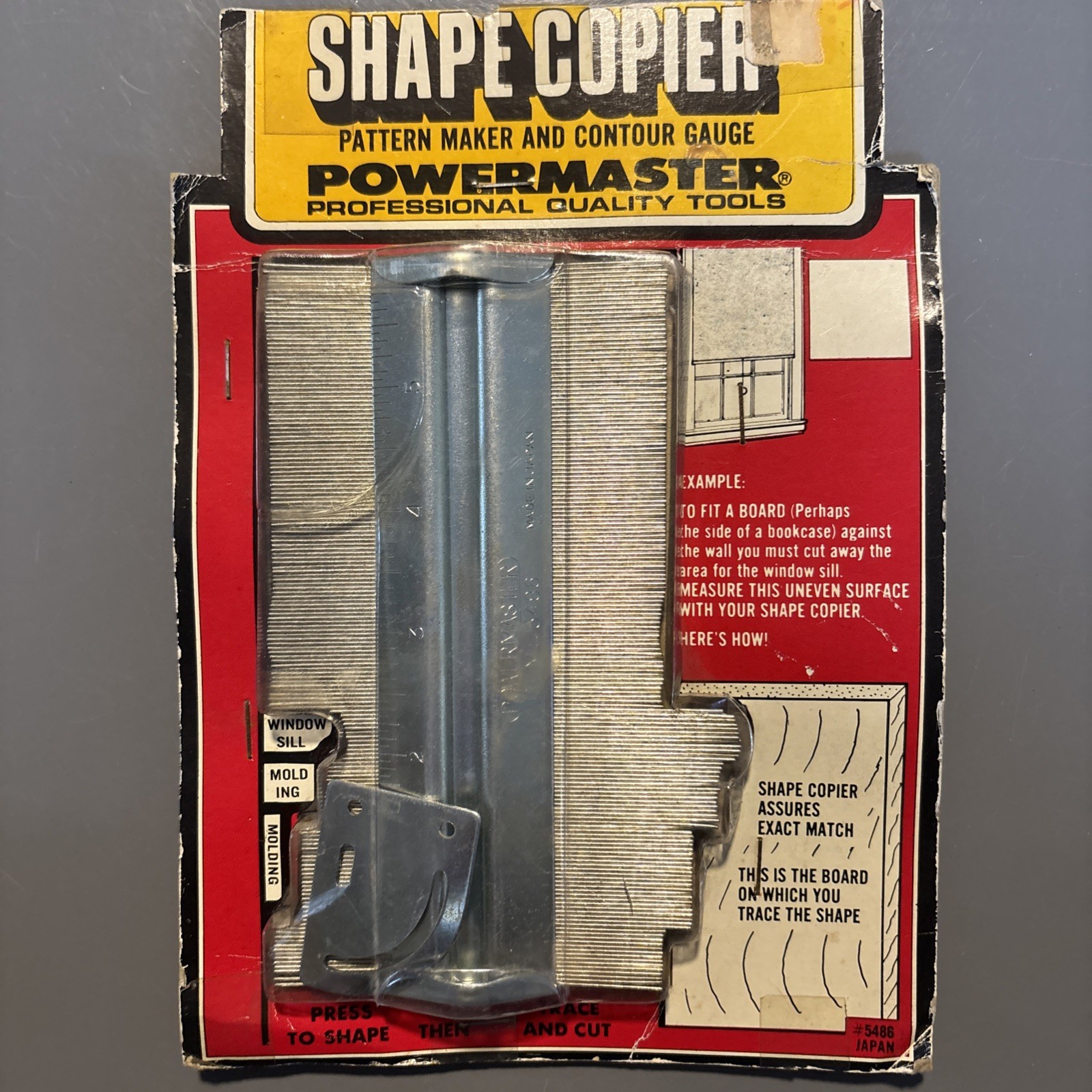 Vintage 1970 Powermaster Shape Copier 6" Pattern Maker and Contour Gauge 5486
