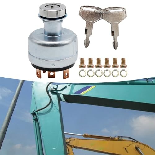 YN50S00002F1 Ignition Switch with 4 Position 6 Terminal Wire Digger 2 Keys,