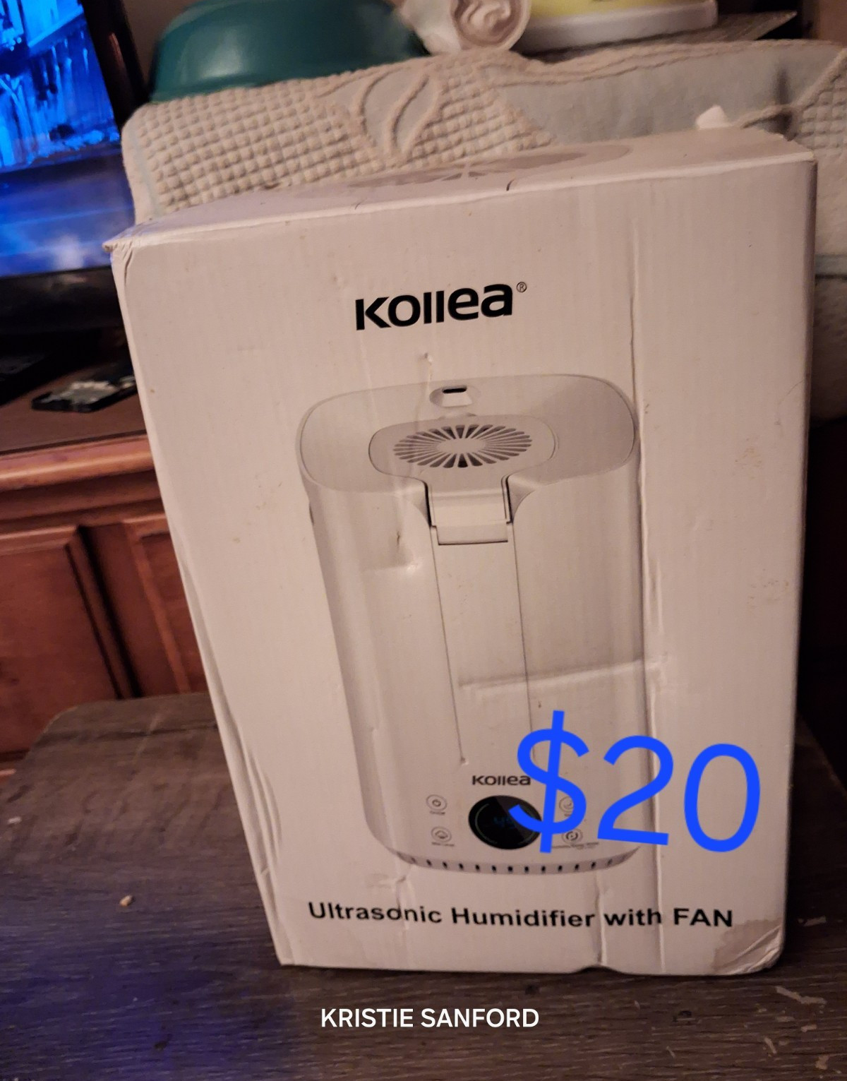 KOllEA White Ultrasonic Tabletop Humidifier with Fan