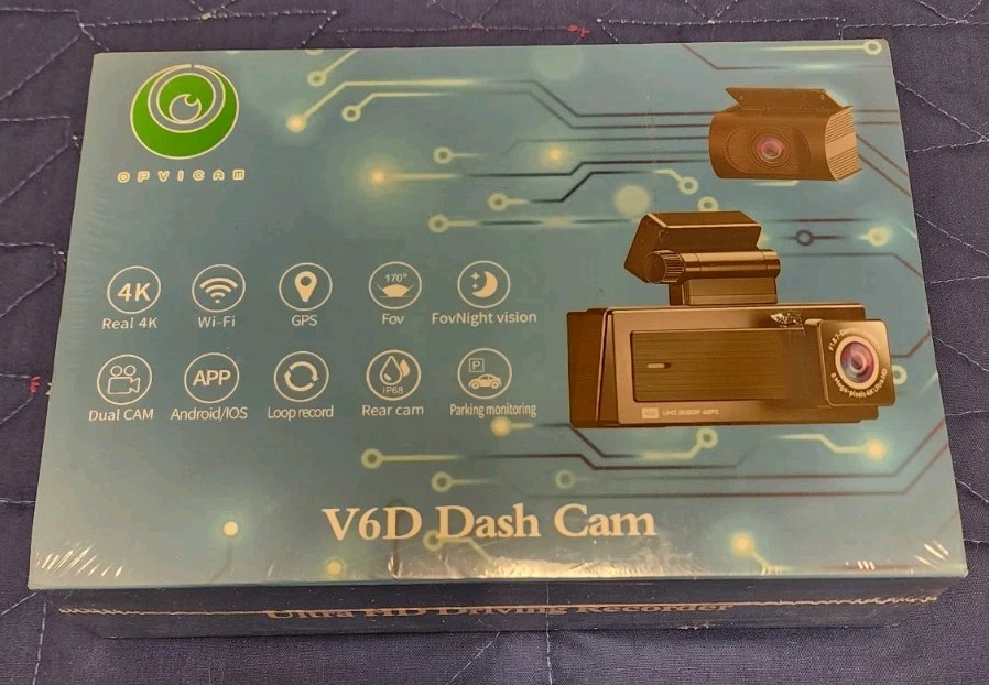​OPVICAM V6D 4K Dash Cam Front Rear Dual Lens Driving Recorder WiFi GPS Sealed