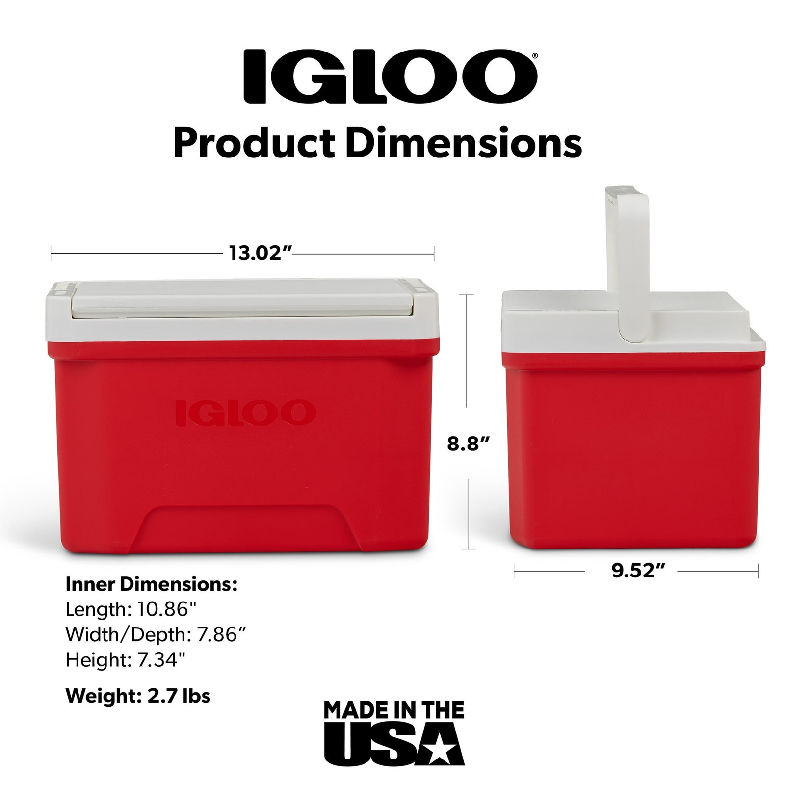 Igloo 9 QT Laguna Ice Chest Cooler, Red