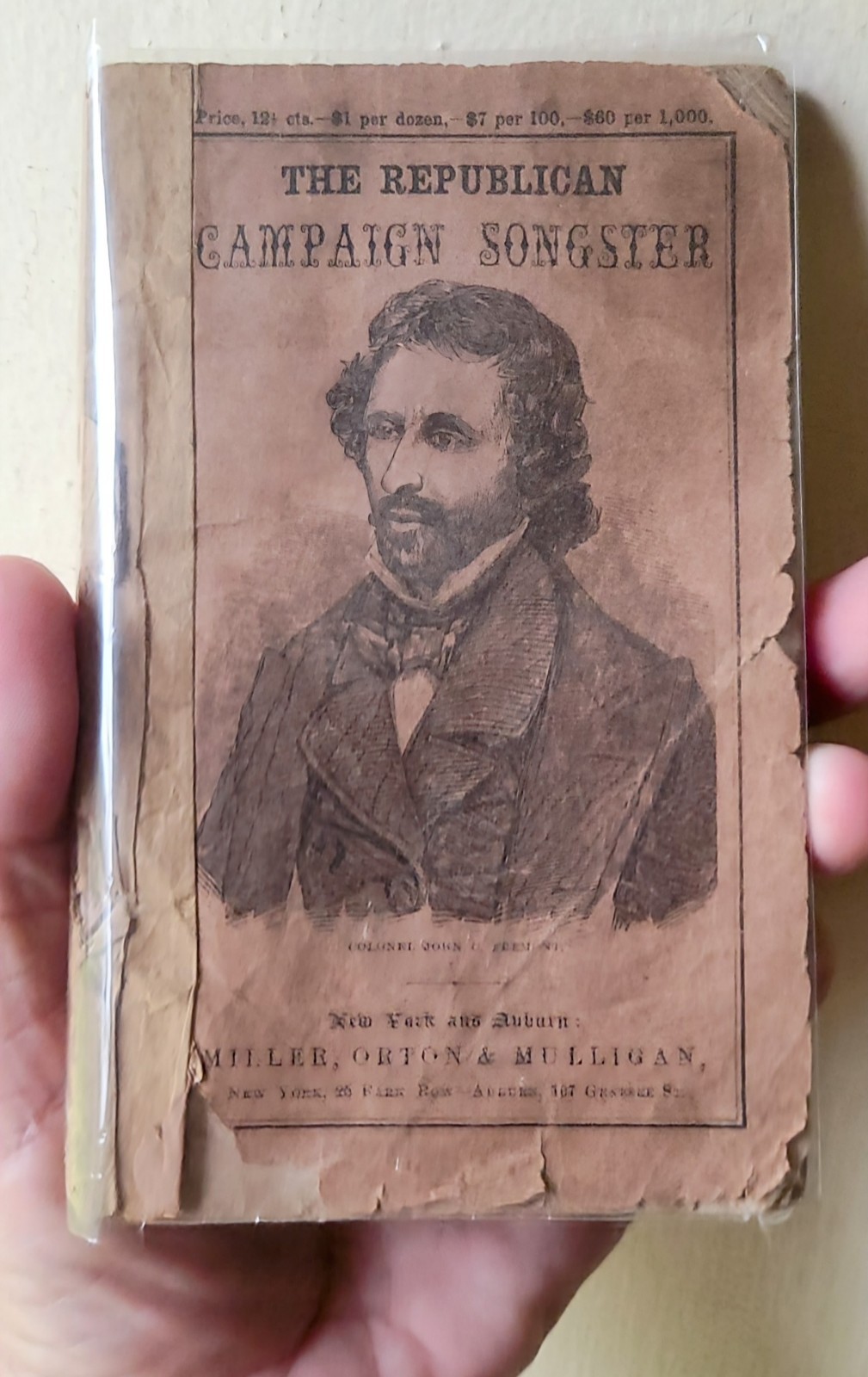 The Republican Campaign Songster Book 1856 Election John C. Fremont - V. RARE!