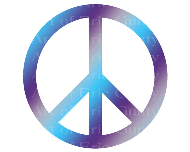 Peace Sign Birthday ~ Edible 2D Fondant Cake Cupcake Topper ~ D22183 *