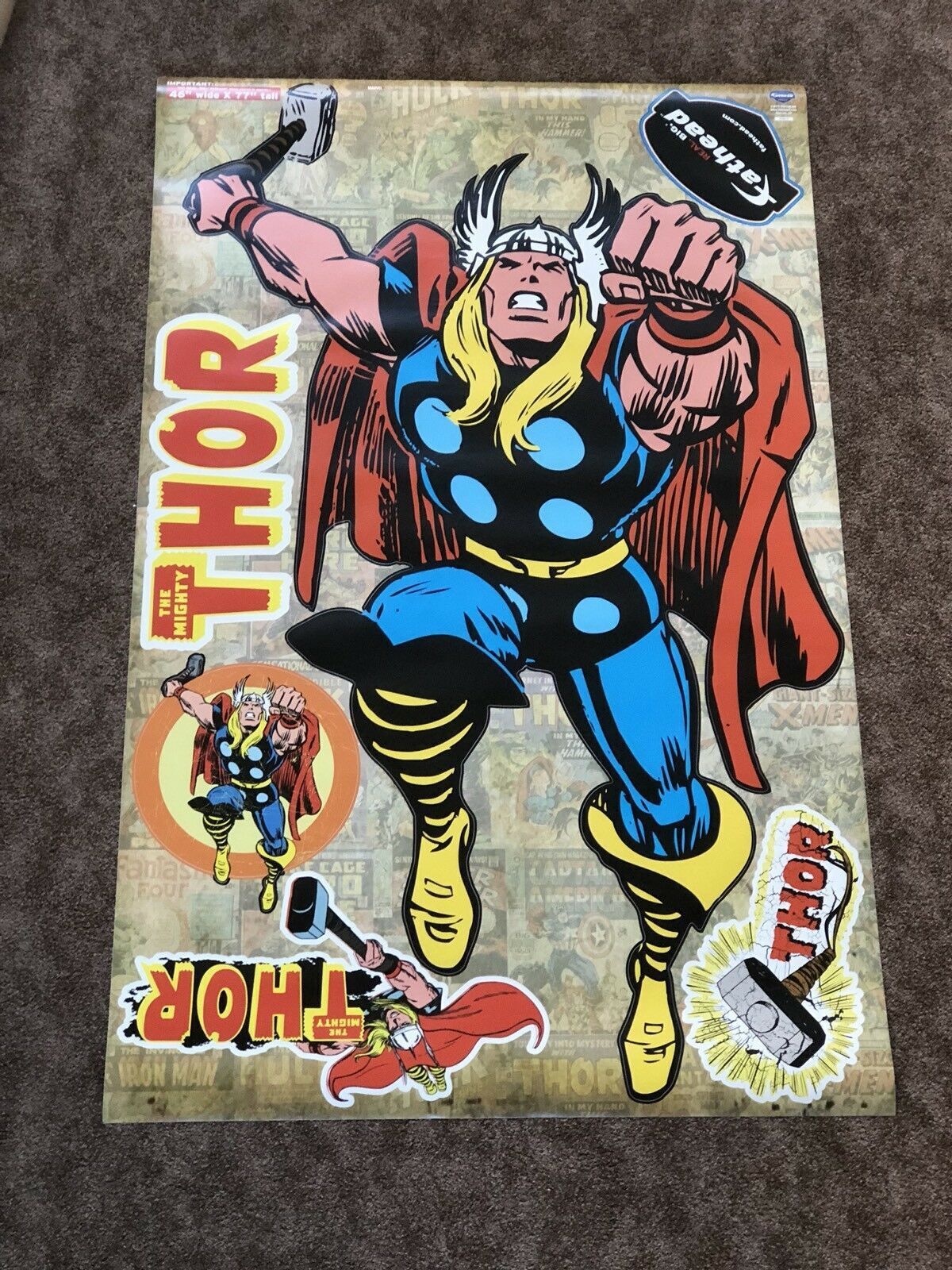 Original FATHEAD Avengers Thor Wall Decal Sticker 96-96016 Marvel NEW