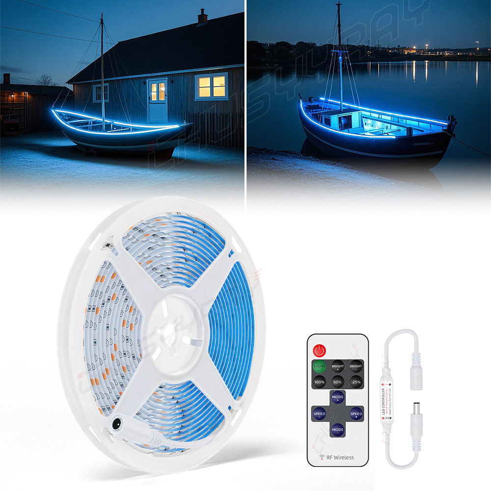 Pontoon Led Boat Lights, 16FT Marine Led Strip Lights, Waterproof Boat Interior