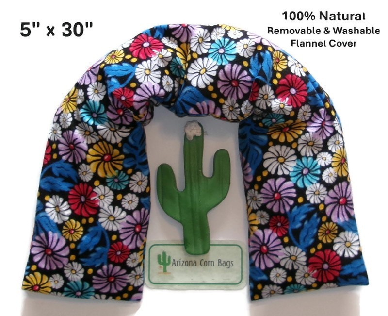 X-Long CORN Heating Bag w/WASHABLE Cover-Great for Neck & Shoulders-100% Natural