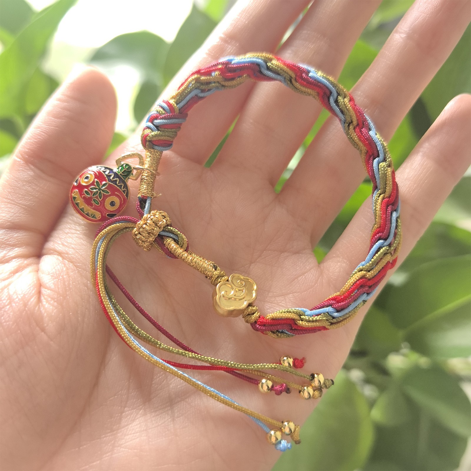 Feng Shui Energy Tibetan Bracelet Handmade Adjustable for Luck Wealth Protect