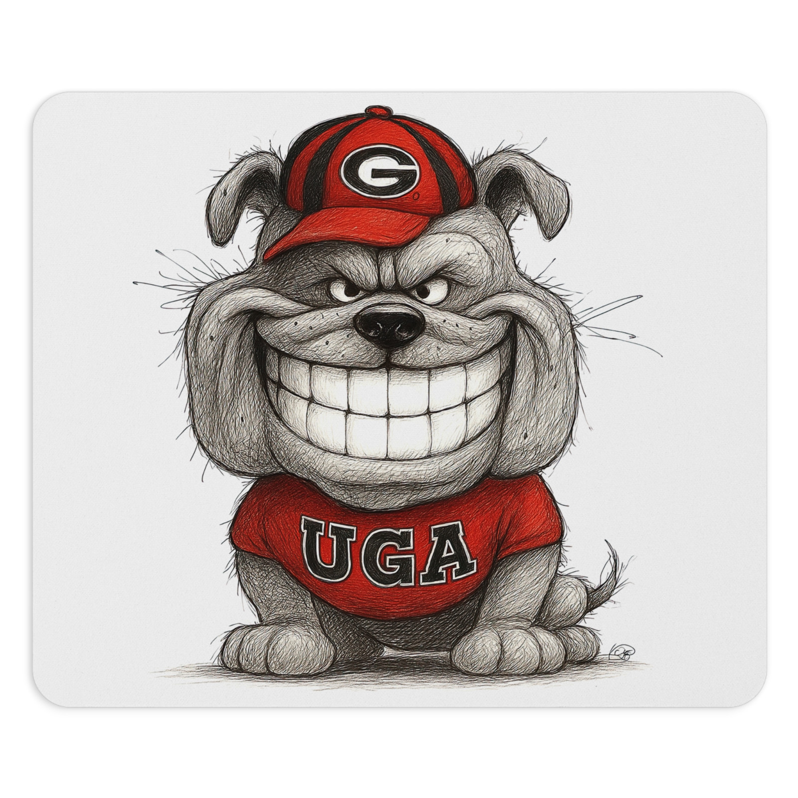 Georgia Bulldogs Mouse Pad 9.5"x8" | UGA Mascot Line Art | Go Dawgs Desk Mat