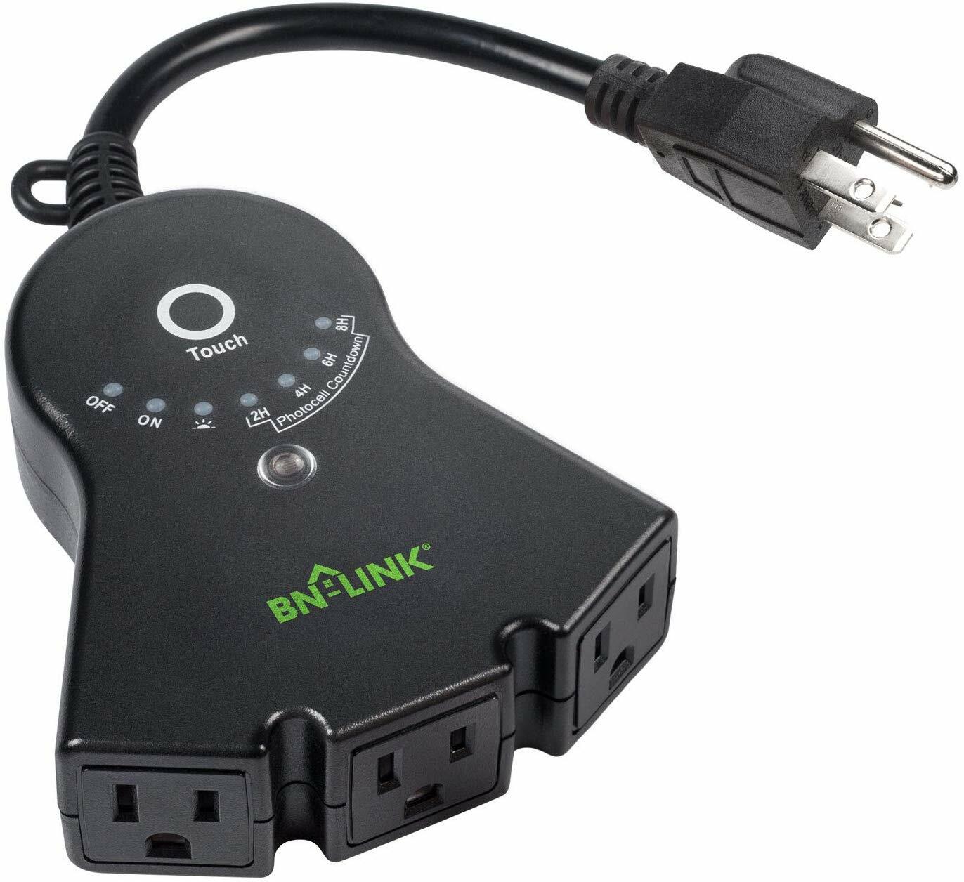 BN-LINK Outdoor Touch Sensor Timer Outlet With Photocell Light Sensor Waterproof