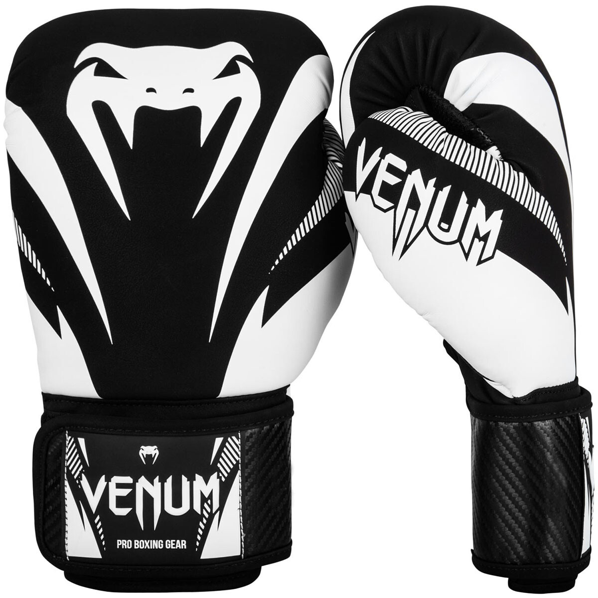 Venum Impact Hook and Loop Training Boxing Gloves - Black/White