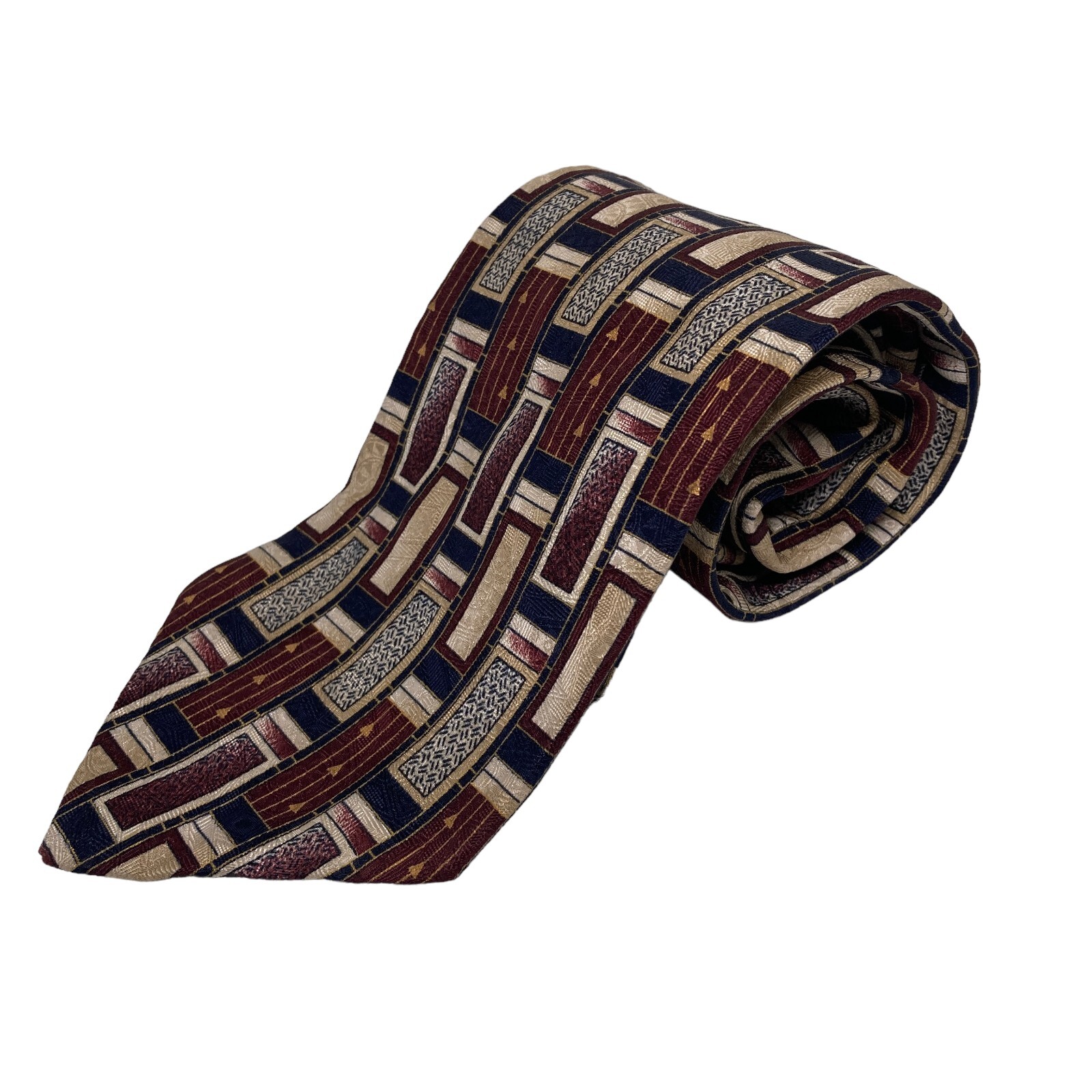 Surrey Mens Tie 100% Silk Brown Novelty Pattern