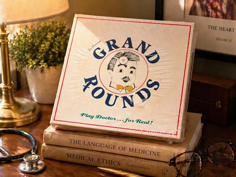 Vintage 1989 Grand Rounds Medical Board Game Sealed NOS 10.5” Rare
