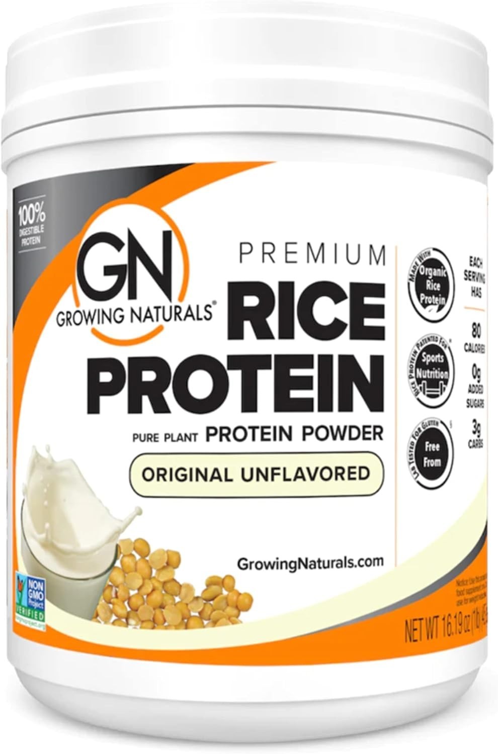 Growing Naturals Organic Premium Rice Protein Powder, Vanilla Blast, 23 Servings
