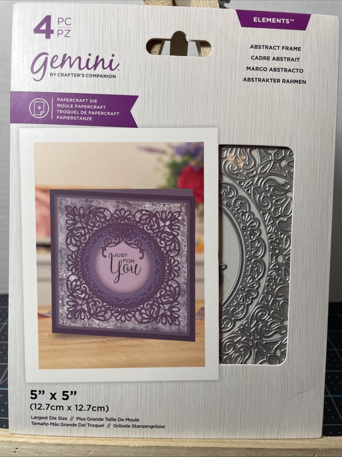 Crafter's Companion gemini Elements ABSTRACT FRAME Papercraft Die 5”x5” NEW
