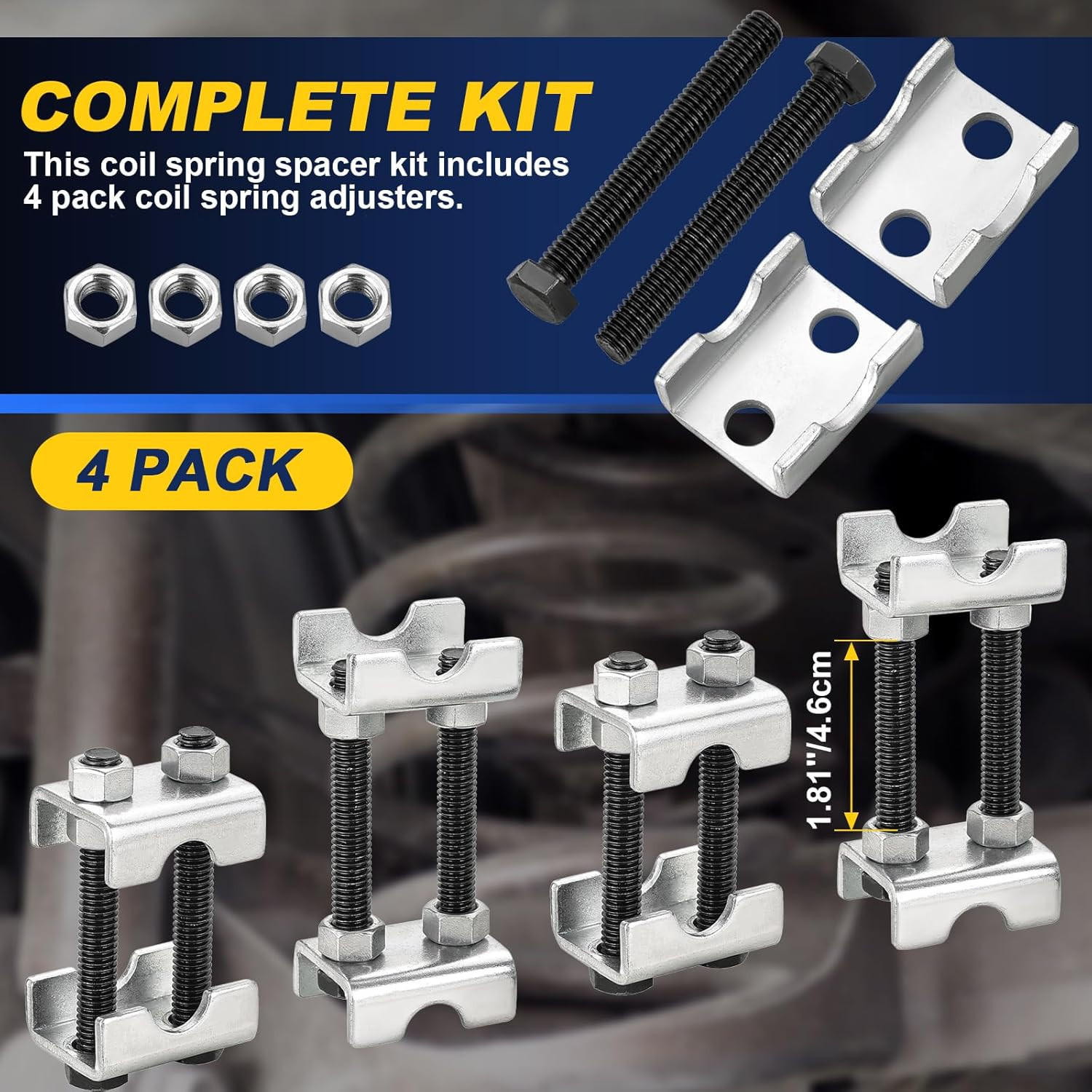 Adjustable 2-Way Coil Spring Spacers 4 Pack, 1”-2” Lift or Lower Spring Compress