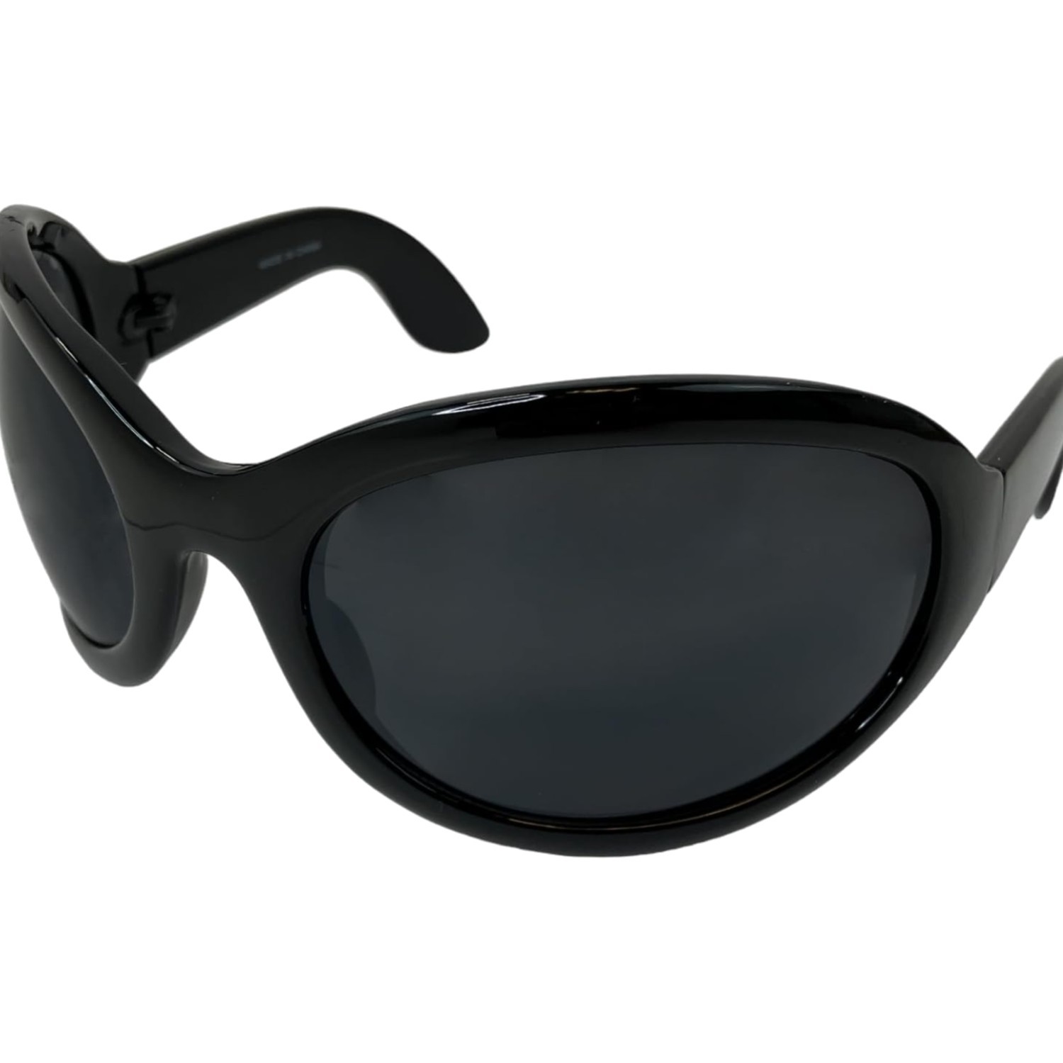 Largemouth Mens Industrial Style Wrap Sunglasses (Black) One Size, Black