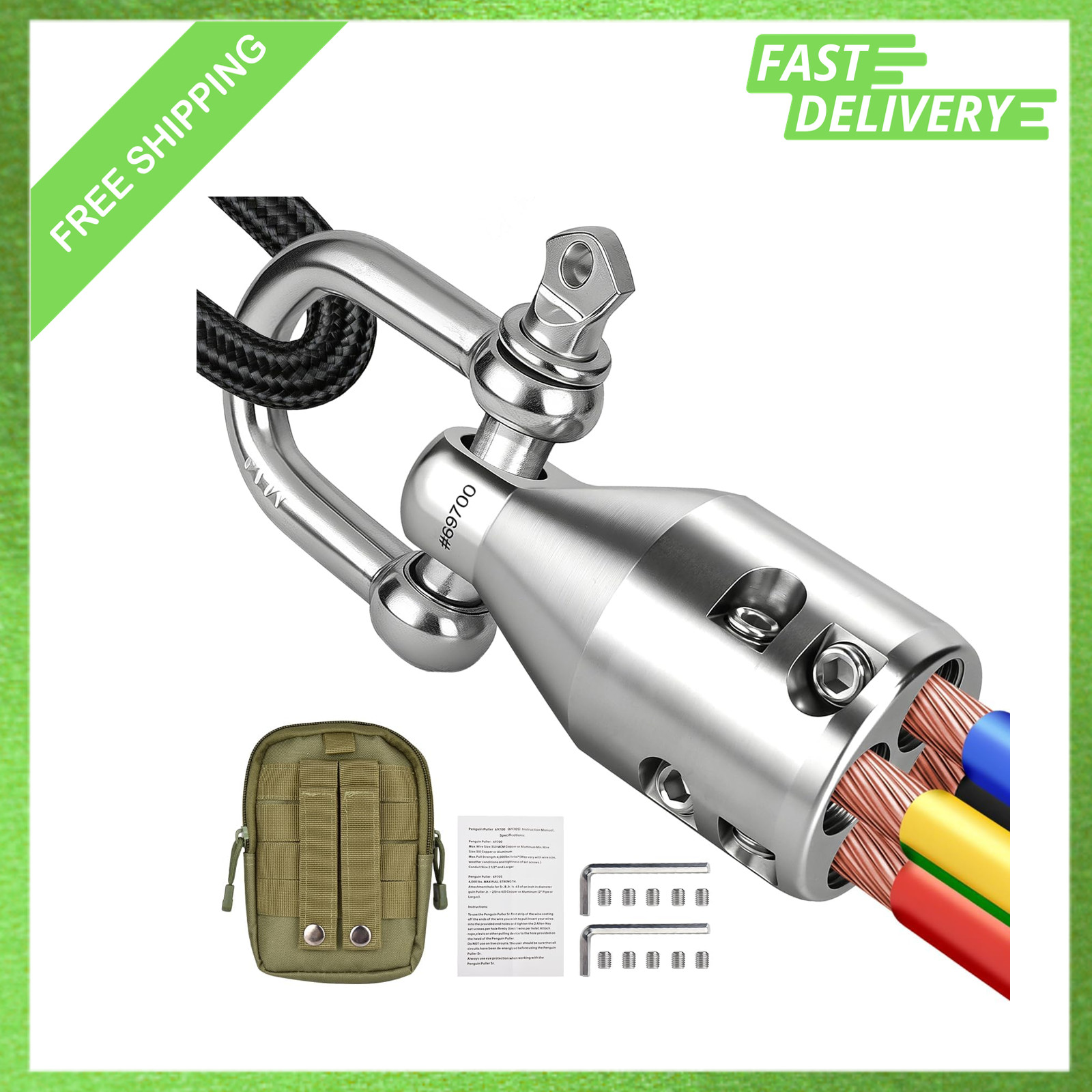 Wire Puller Heavy Duty 4000 lbs Capacity for Electrical Cable and Conduit