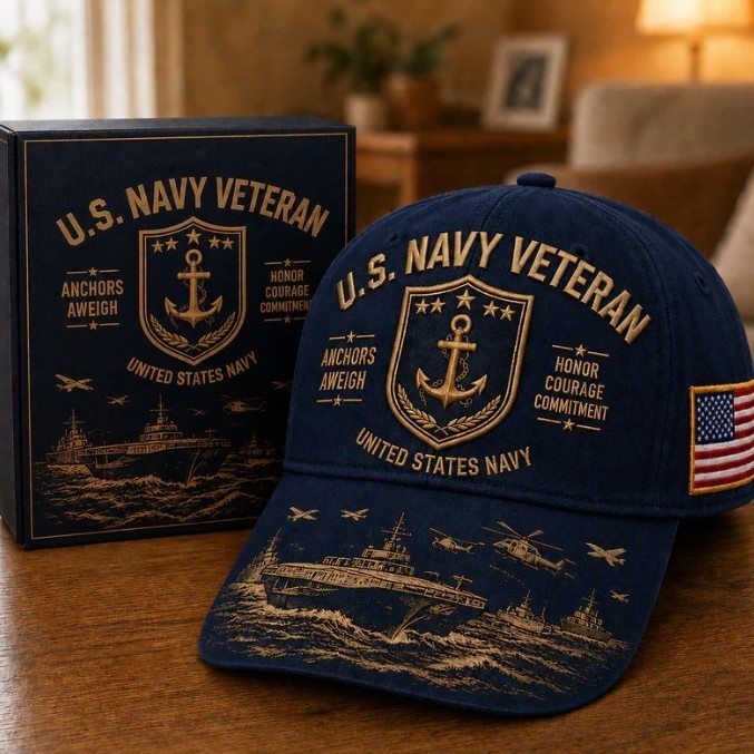 U.S. Navy Veteran Embroidered Baseball Cap United States Navy Anchors Aweigh Hat