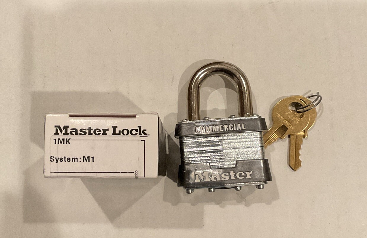 Master Lock Commercial Padlock 1MK System: M1 - Comes With 2 Keys