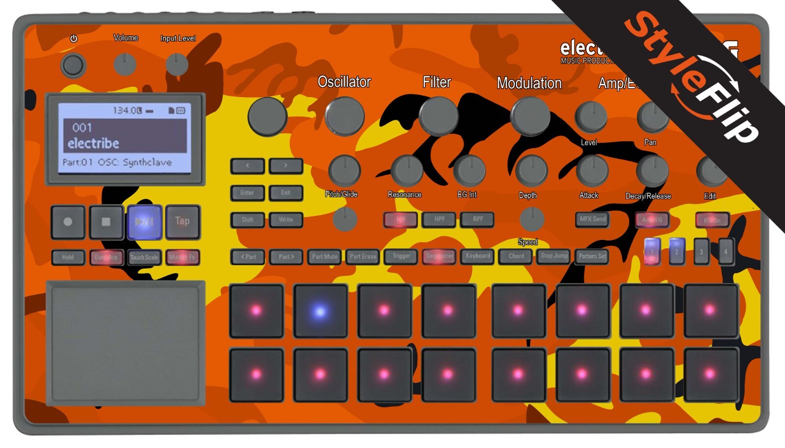 Korg Electribe 2 Skin | Color Orange Camo | Protective Decal | StyleFlip Skins