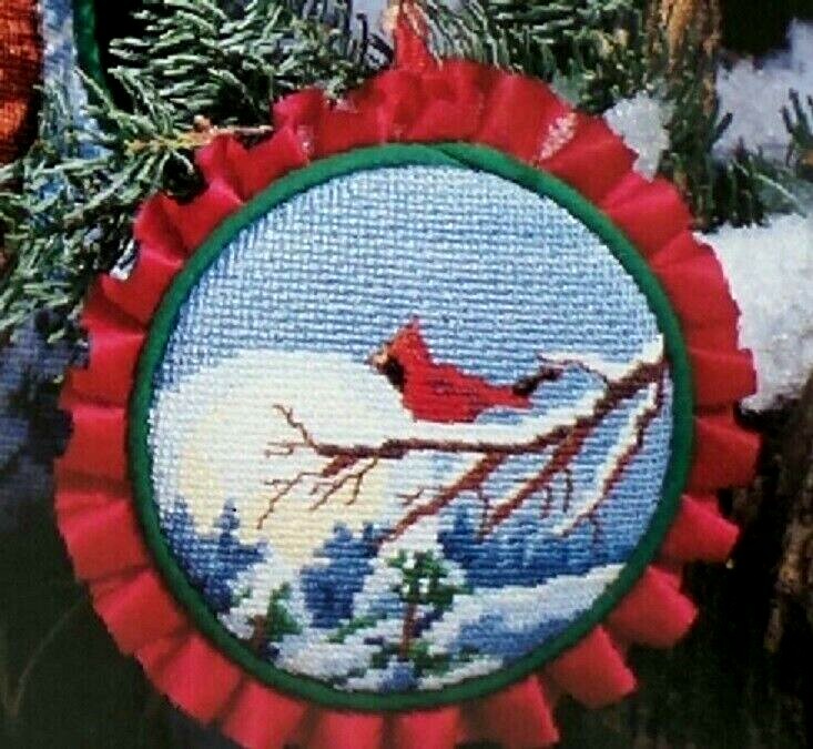 Cross Stitch Pattern SNOWY FOREST EVENING Stocking Deer Cardinal Snow Trees