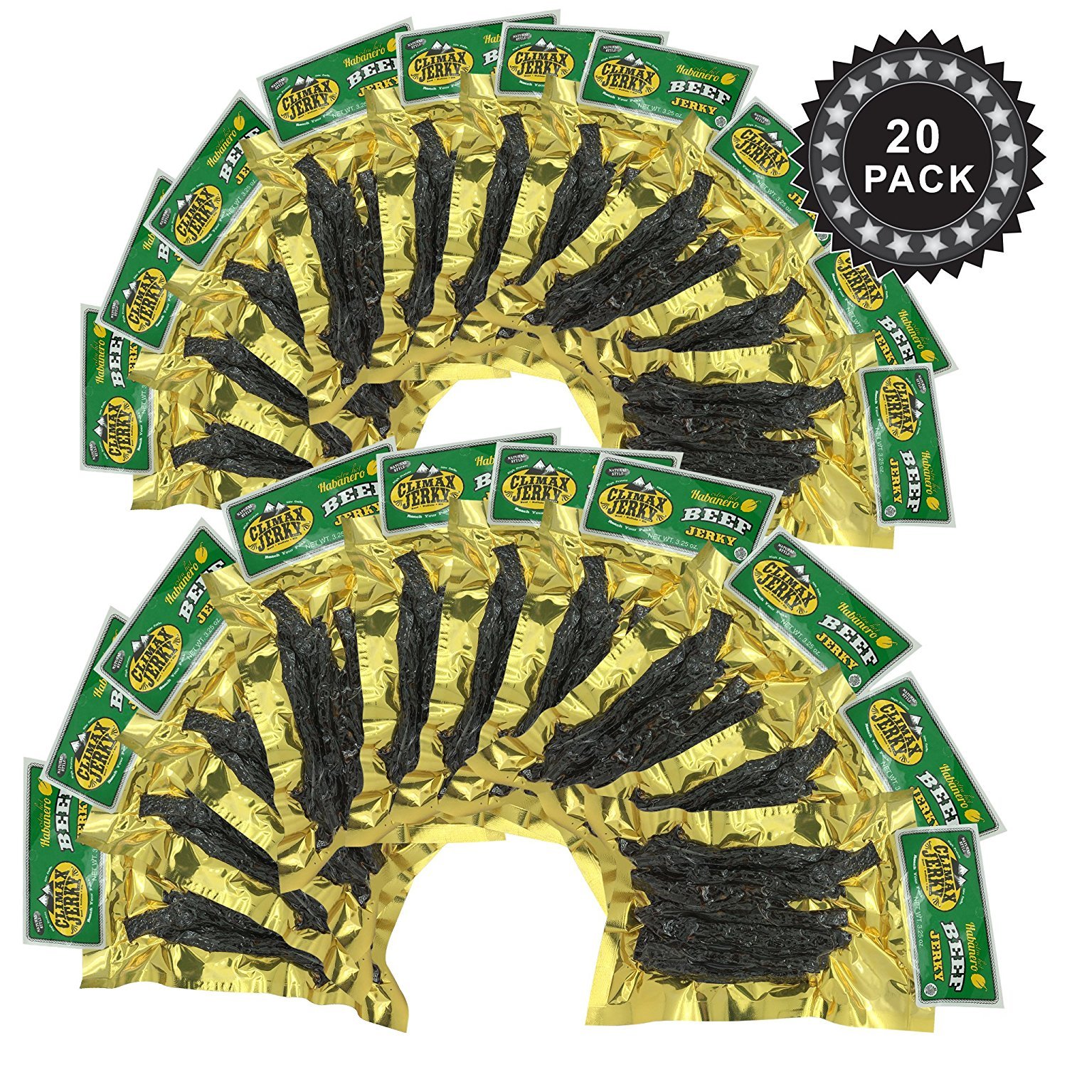 Climax BEST Premium Thin Cut 3.25 OZ. EXTRA HOT Habanero - 20 Pack