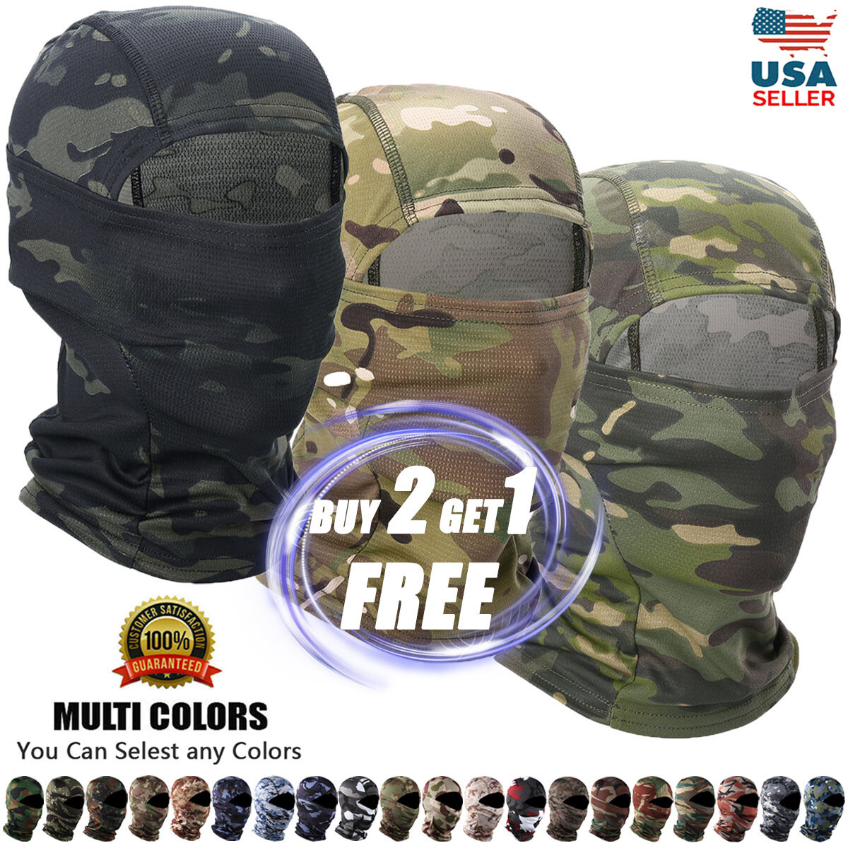 Balaclava Face Mask UV Protection Ski Sun Hood Tactical Camo Masks for Men Women